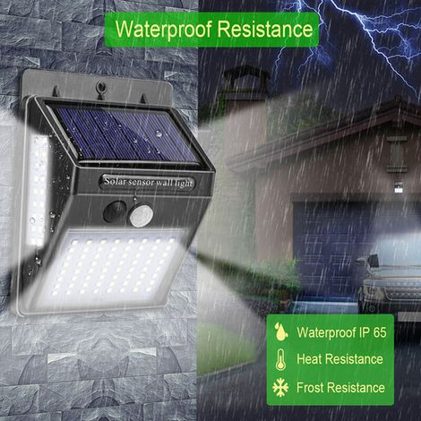 Lampe Solaire, Applique Murale A Capteur Led, 100 Perles Led, Etanche Ip65, Veilleuse A Economie D'Energie (1/4)