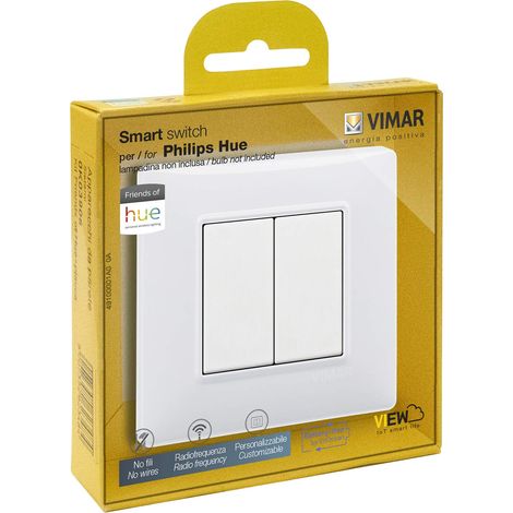 VIMAR 0K03906.04 Plana Philips Friends of Hue, kit di commutazione radio wireless, non richiede batterie, bianco