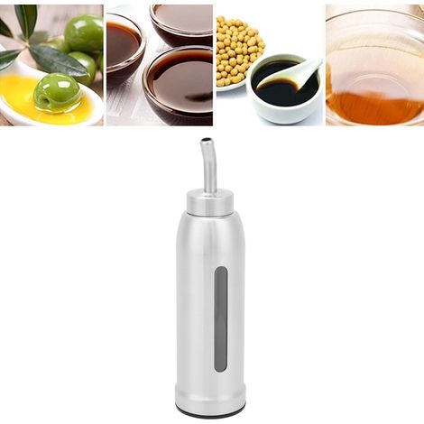 Tragbare Flasche aus Edelstahl 304 für Öl und Essig mit Sichtfenster, im Restaurant- und Küchenstil 3 (1/5)