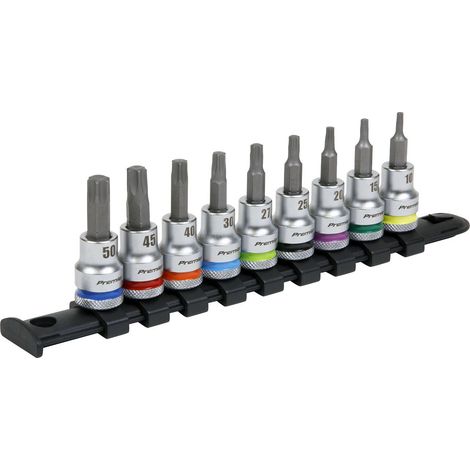 Sealey Premier Platinum TRX-Star Socket Bit Set 3/8""Sq Drive 9pc AK6251