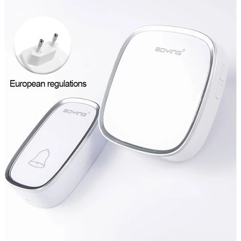 MINKUROW Timbre Inalámbrico Impermeable, Kit De Timbre Con 36 Melodías A 4 Niveles De Volumen, Timbre De Puerta Eléctrico Impermeable Alcance De 300 Metros (1 Transmisor Y 1 Receptor) (1/5)