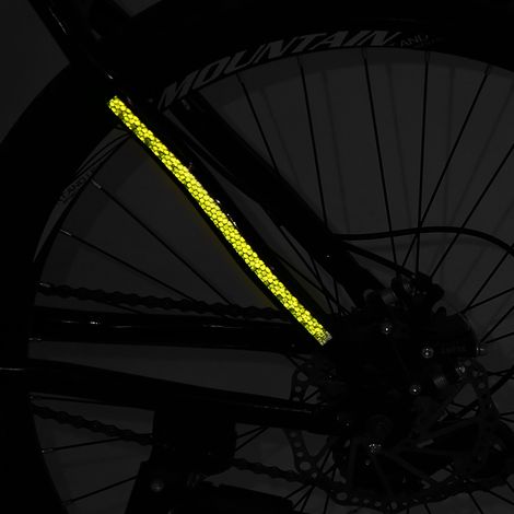 2 Bandes Réfléchissantes pour Roues de Vélo, Autocollants de Sécurité Fluorescents (Jaune) (1/5)