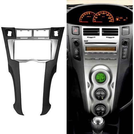 Cadre Radio 2 Din de Remplacement pour Toyota Yaris Vitz Platz 2005-2011, Panneau de Tableau de Bord