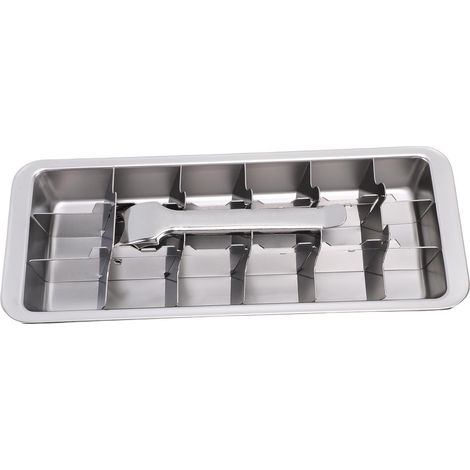 Eiswürfelform aus Metall, Edelstahl 304, 18 Fächer, abnehmbare, selbstmontierbare Form mit leicht zu lösendem Griff, ideal für Bar und Küche. (1/5)