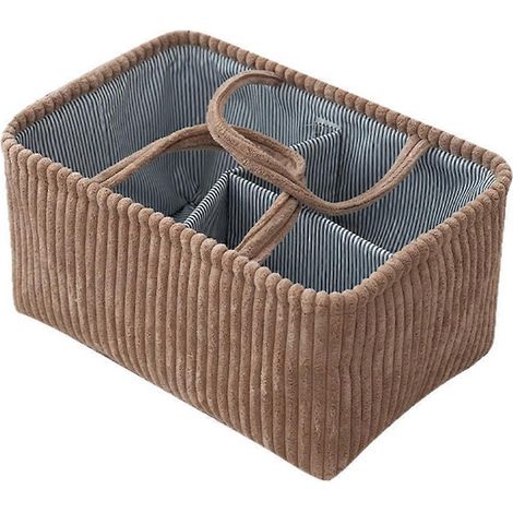 Panier-sac de rangement en tissu à grande capacité pour couches et articles humides, marron (1/5)