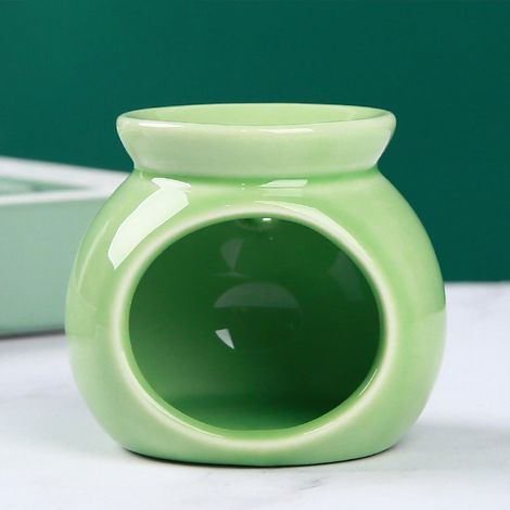 Brûleur D Huile Essentielle - Céramique - 6 5 X 6 X 4 3 Cm - Pour Diffusion Par Bougie Thé - Vert - Unité (1/5)