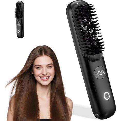 Spazzola elettrica per capelli - Asciugacapelli con spazzola - Spazzola arricciacapelli - Spazzola lisciante - Spazzola per asciugare i capelli - Mini spazzola per asciugare i capelli con 200 milioni (1/5)