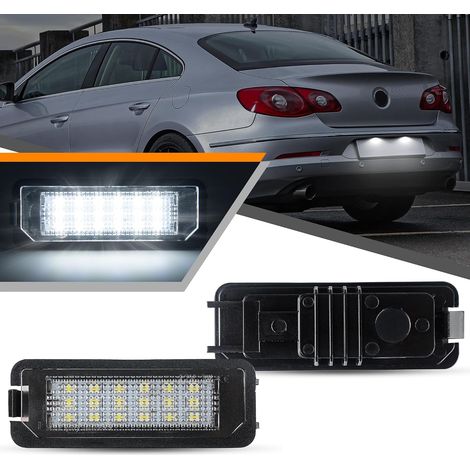 Éclairage de plaque d'immatriculation à LED pour GOLF 4 5 6 7 Lupo Scirocco Polo 9N 6R Passat 3c B6 CC Phaeton Beetle II EOS,Canbus Aucune Erreur 2 Pièces (1/5)