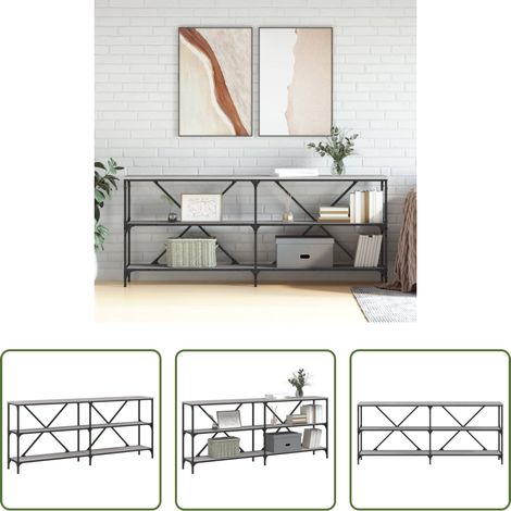 Flur - Konsolentisch Grau Sonoma 180x30x75 cm Holzwerkstoff und Eisen (1/5)