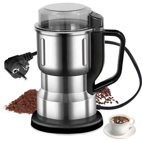 LULUWA Elektrische Kaffeemühle – 200 W, Edelstahl, elektrische Gewürzmühle, 500 ml für Kaffee, Gewürze, Nüsse, Zucker (1/5)