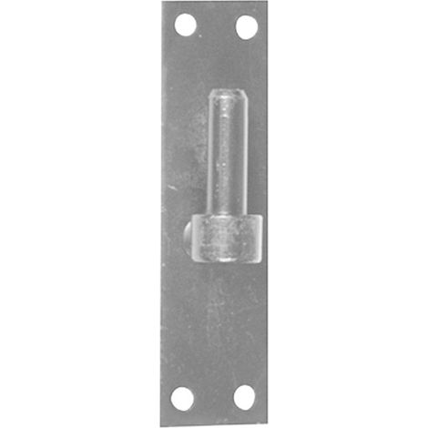 Afbat – Gond de volet sur platine bout droit – Acier zingué blanc – Diamètre 14mm – Hauteur 120mm – Pour volets en bois