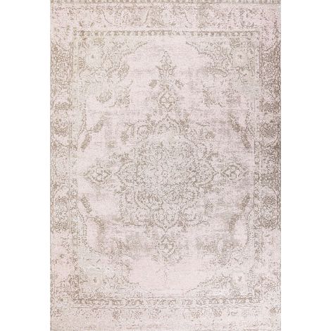 Tapis Rose en Coton 160 x 230 cm à Effet Vieilli Style Oriental pour Chambre Matarim
