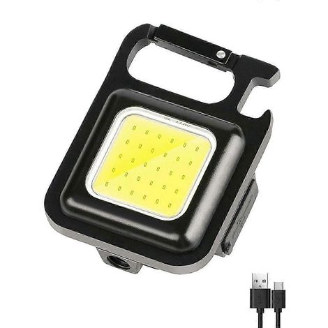 Lampe torche COB, mini lampe porte-clés rechargeable 500 lumens, 3 modes d'éclairage, décapsuleur intégré - JXLGV (1/5)