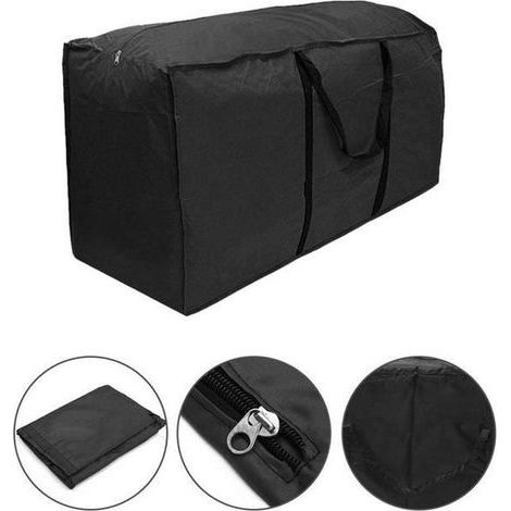 Oxford 210D Garden Cushion Cover - Black - 173x76x51cm - Waterproof Transport Bag
