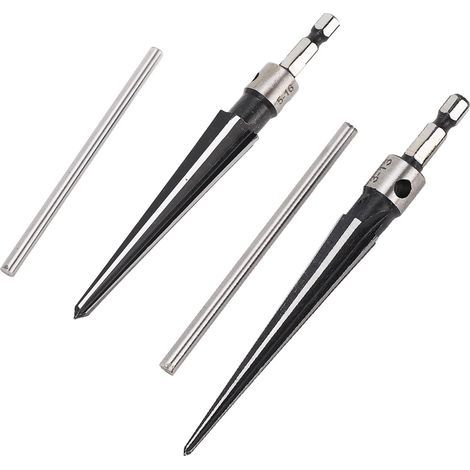 Alésoir conique hexagonal en T en acier 45 pour bois et plastique, 6 cannelures, diamètre 5-16 mm (1/5)