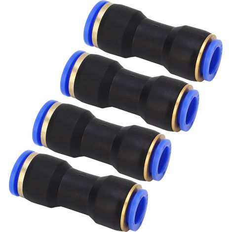 4-teiliges Schnellkupplungs-Set, gerader Reduzieradapter zum Einstecken für PU- und Nylonschläuche, 2/3 Zoll und 4/7 Zoll, lötfreier Schlauchverbinder (1/5)