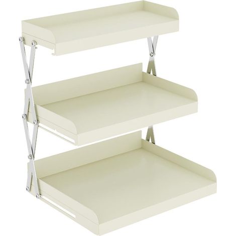 Porte-gobelets pliable à 3 niveaux pour la maison, le café ou le bureau, rangement pour tasses à café, blanc (1/5)