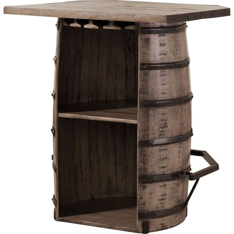 HEAVY INDUSTRY 158 Tavolo da bar in legno di mango e ferro - laccato marrone - 90x75x102