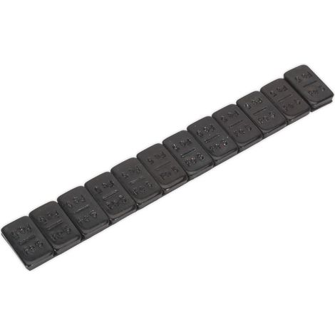 Sealey Black Steel Adhesive Wheel Weight 5g Strip of 12 - Pack of 50 WWSA5B (1/2)