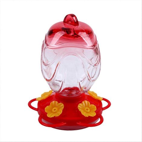 Mangeoire à colibris suspendue pour l'extérieur, en verre soufflé à la main, 44 cl, étanche et sans fuite. (1/5)