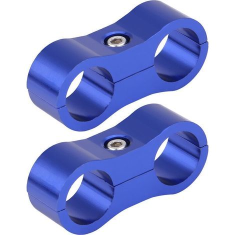 Séparateur de tuyau tressé AN6, 2 pièces, pince de raccord, support adaptateur universel bleu (1/4)