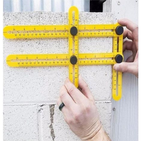 Règle Plier - Multi-angle - En Plastique - Pour Mesure Précise et Traçage Technique - 1 Pièce (1/4)