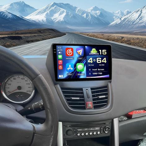 4+64G Android Autoradio pour 207 2006-2015 sans Fil Carplay, 9 Pouces Incell écran Tactile pour Voiture avec Bluetooth 5.0 GPS FM RDS EQ Canbus (1/5)