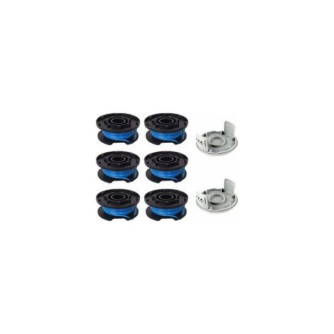 8 Pièces Bobine de Rechange pour Débroussailleuse,Compatible Avec Ryobi One + AC14RL3A18V 24V 40V,Coupefil Sans Fil Line 11ft,6 Bobines + 2 Capuchons de Coupe