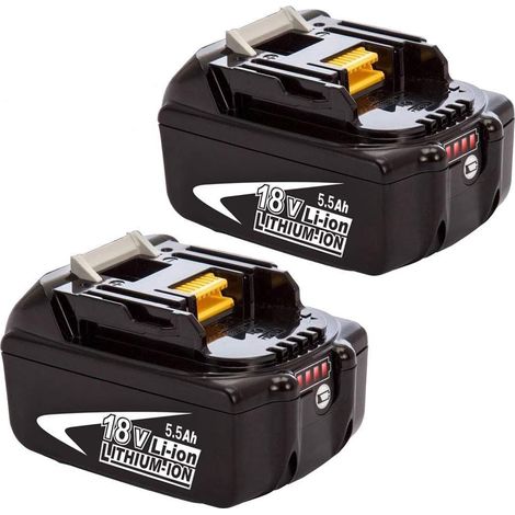 Batterien, 2 Stück Kompatibel mit Makita-Akku 18 V 8,0 Ah LXT Li-Ion BL1830 BL1850 BL1860 BL1840 kabelloser LED-Akku