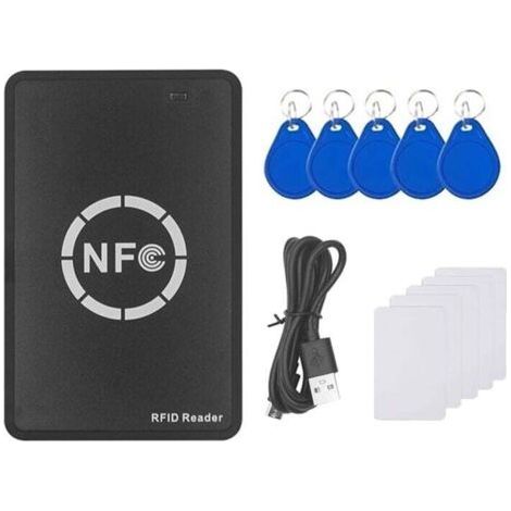 Lecteur Enregistreur RFID NFC avec Carte 5XUID et Duplicateur Porte-Clés pour Copie Badge Clé IC (1/4)