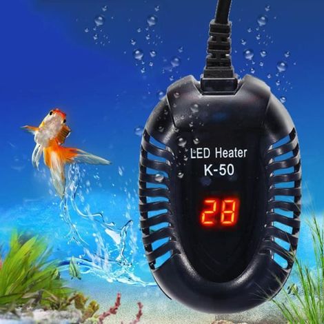 Tige chauffante submersible K-50 avec thermostat numérique 17-34°C et affichage LED (1/4)