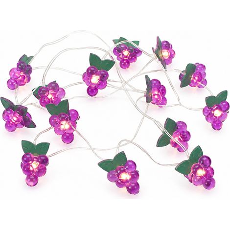 Guirlande Lumineuse Raisins, 30 LED, 8 Modes, Boîtier à Piles Étanche avec Télécommande, Décoration Festive (1/5)