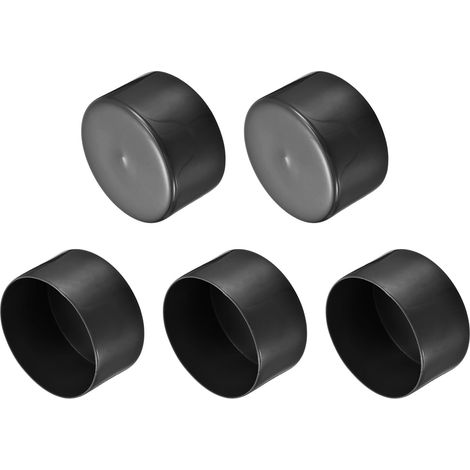 5Pcs Embouts en Caoutchouc 3 9/16"(90mm) ID Vinyle PVC Rond Tube Boulon Capuchon Couverture Vis Filetée Protecteurs Noir (1/5)