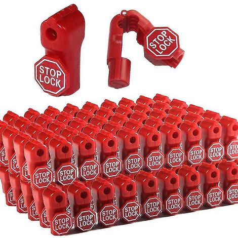 Candado de seguridad, 100 unidades, plástico rojo, candado antirrobo, pasador de seguridad para exhibición en tiendas.