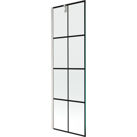 Mexen Next Duschwand 1-flügelig 60 x 150 cm, schwarzes Muster, gebürsteter Nickel - 895-060-000-00-77-97