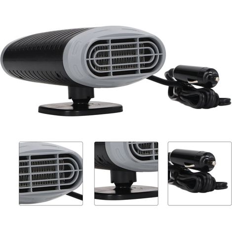 150W car heater fan. 360-degree adjustable. Gray and black. Fast heating. Defrosting. De-icer for 12V vehicles. (1/5)