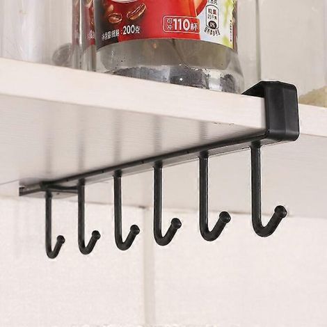 Crochet - Etagere De Rangement A 6 Crochets - Pour Salle De Bain Cuisine - 27 X 7 X 2 Cm - 1 Piece (1/5)