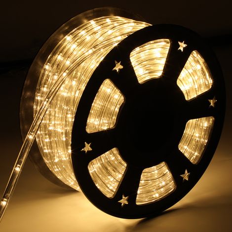 Randaco LED Lichtschlauch Außen Innen,240 LEDs Wasserfest LED Schlauch,Partylicht Dekobeleuchtung Weihnachten,WarmWeiß 10m