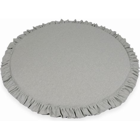 Tappeto da gioco rotondo da 100 cm per bambini con volant, grigio chiaro