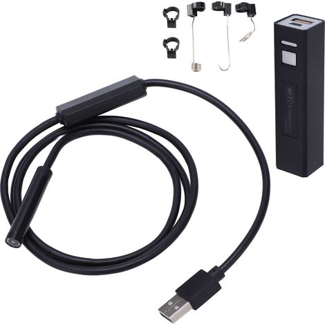Caméra d'inspection endoscope sans fil WiFi pour smartphone, CMOS HD IP68 8mm, sonde flexible avec éclairage LED (1/5)