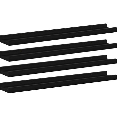 Maison Exclusive - Wandregale 4 Stk. Schwarz 60x9x3 cm (1/5)