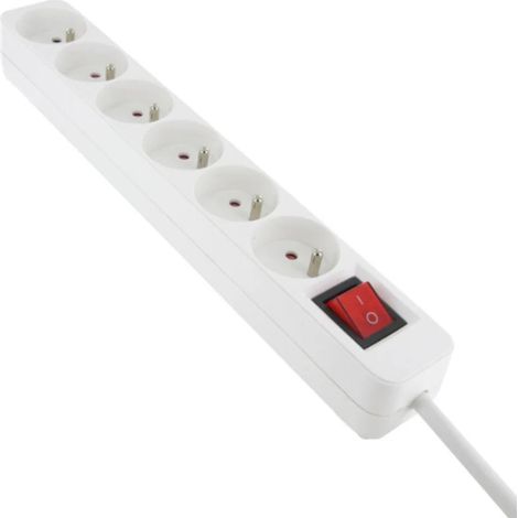 Bloc 3 Prises 16A 2P+T avec Interrupteur Blanc Câble HO5VV-F 3G1 mm² 1 m Multiprise Compacte pour Appareils Électriques et Luminaires Rangement Optimisé et Sécurisé (1/4)