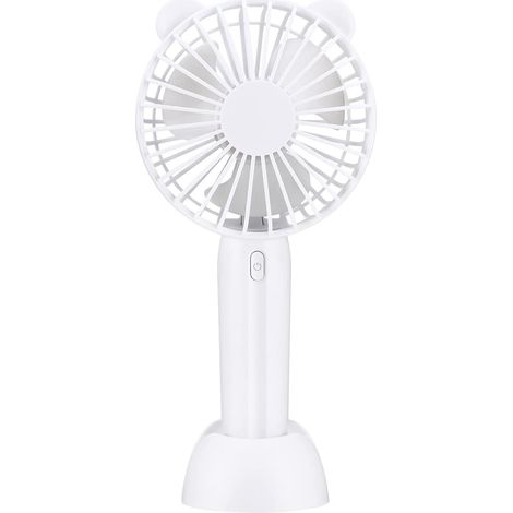 Mini ventilateur portatif Antlers Design Ventilateur de poche 3 vitesses Conseils de refroidissement par vent pour mini ventilateur de bureau extérieur - Blanc Ours(pile non incluse) (1/4)