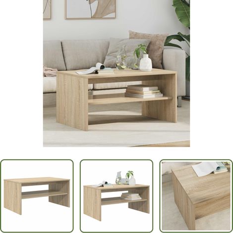 Holzwerkstoff Couchtisch -  Couchtisch Sonoma-Eiche 80 x 50 x 40 cm Holzwerkstoff (1/5)