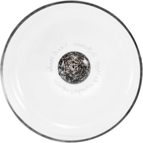 Bilia Set 4 Tumbler Caleido in Vetro Borosilicato Soffiato a Mano Ambra - Bicchiere Elegante con Sfera Decorata Effetto Cielo Stellato - 4 Pezzi