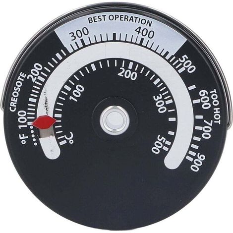 ThermomèTre MagnéTique pour Poêle 0-500℃ Cadran en Alliage D'aluminium Jauge de ThermomèTre de Haute PréCision Compteur de TempéRature du Four pour Cheminée Poêles à Bois (1/4)
