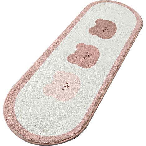 Tapis de chambre style dessin animé avec motif animal, frais et résistant aux taches, doux, agréable au toucher, antidérapant, tapis imitation cachemire, ours brun. (1/5)