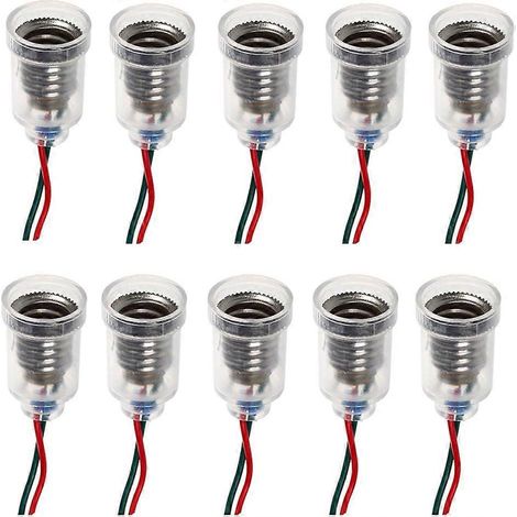 Lot de 10 douilles E10 pour ampoules LED à vis, avec fil de connexion, pour expériences électriques et tests domestiques. (1/4)