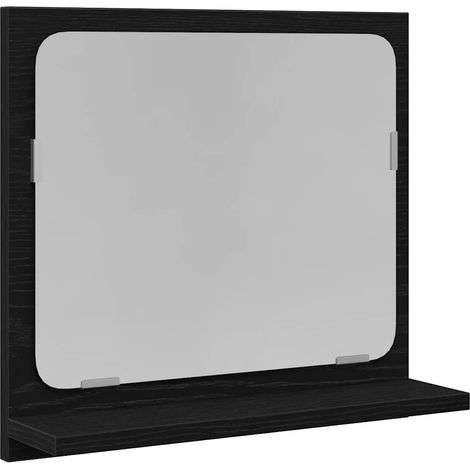 Maison Exclusive - Badspiegel Schwarz Eichen-Optik 40x10,5x37 cm
