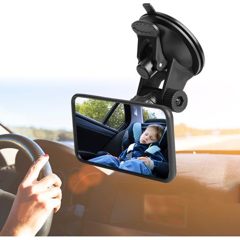 Verre de surveillance enfant réglable pour rétroviseurs de voiture à ventouses, adapté aux sièges auto à ventouses. (1/5)